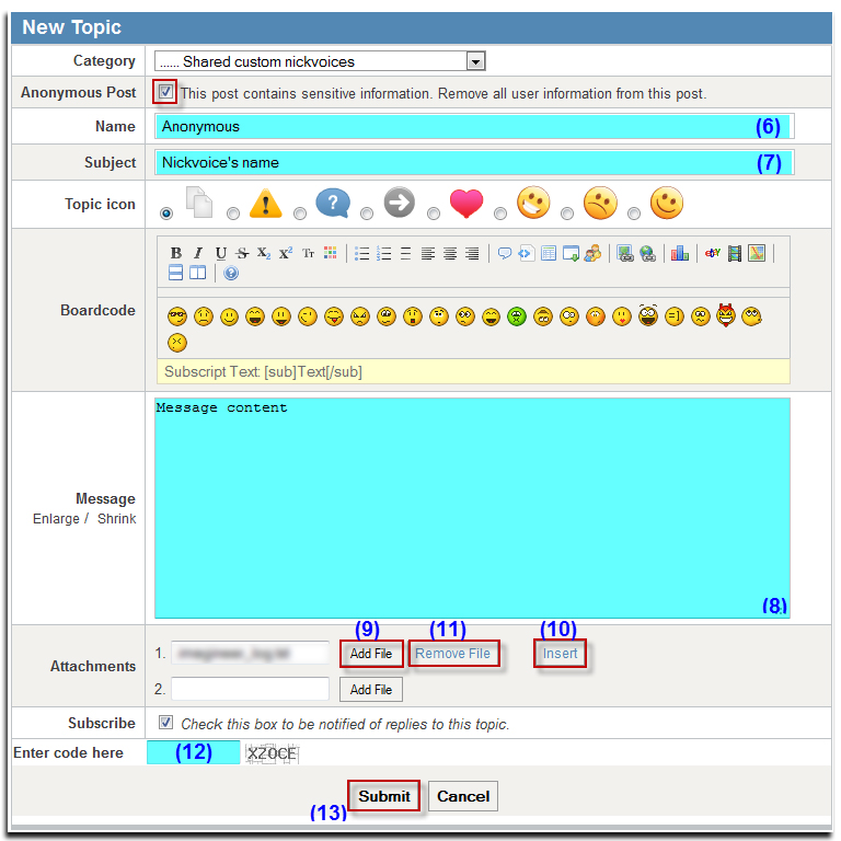 Fig 5: Support Center page - Import nickvoice